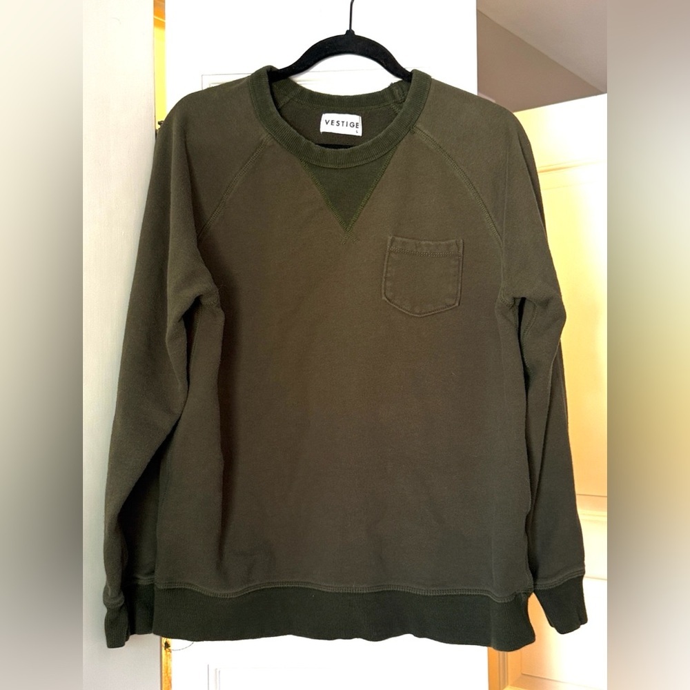 Vestige Olive Green Crewneck Sweatshirt — Size Large